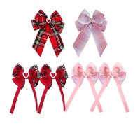 2 Horquillas Con Lazo Y 2 Pares De Horquillas En Forma De Corazón Con Cinta De Mariposa, Horquillas Elees, Horquillas Lindas, Accesorios Para El Cabello, Accesorios Para El Cabello Para Mujer