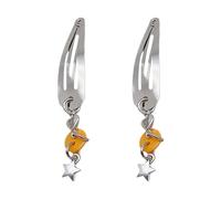 2 horquillas de metal brillante para mujer, colgante de estrella, pinza para el pelo, llamativa, sensación metálica, flequillo, pasadores para el pelo para festivales, para la vida cotidiana, grandes