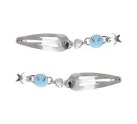 2 horquillas de metal con colgante de estrella para niñas y adolescentes, pinzas para el pelo para el día caluroso, primavera para mujer, coleta de caballo, clip lateral para el pelo C