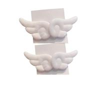 2 horquillas de pelo de alas de ángel súper lindas para niñas, accesorios para el pelo, tocado, tocado, horquilla para el pelo (blanco, 2 pares)
