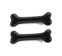 2 horquillas para el pelo con diseño de hueso de perro, bonitas pinzas de pelo de cocodrilo, pasadores de Halloween, accesorios para el pelo para mujeres y niñas (negro)