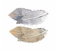 2 horquillas vintage para el pelo con hojas doradas y plateadas, horquillas para el pelo de aleación, horquillas de hoja sencilla, pinzas para el pelo delicadas para mujeres y niñas, accesorios para