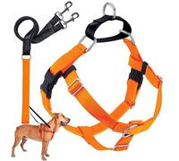 2 Hounds Design Freedom Arnés para Perro sin Tirar, con Correa, Mediano, 1 Pulgada de Ancho, Naranja neón