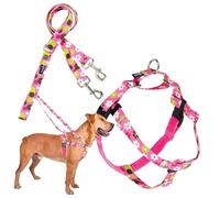 2 Hounds Design Freedom - Arnés y correa para perro sin tirones, control ajustable suave y cómodo para pasear fácilmente al perro, para perros pequeños, medianos y grandes, diseños EarthStyle