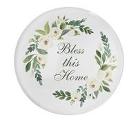 2 imanes de cristal únicos para nevera Bless This Home House para la nevera, decoración de corona floral, calcomanía magnética para pizarra magnética de la familia