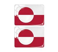 2 imanes de nevera con la bandera de Groenlandia, calcomanías magnéticas rectangulares de cristal de cristal, recuerdos de viaje de Groenlandia, calcomanías de pizarra blanca para refrigeradores,