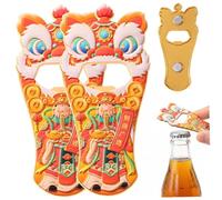 2 imanes para refrigerador con decoración asiática diseño de dios de la riqueza Feng Shui de metal con dinero chino abridor de botellas de cerveza para el hogar la cocina la oficina y la escuela.