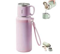 2 in 1 316 Stainless Steel Vacuum Insulated Bottle with Lidded Cup, Leakproof Wide Mouth Thermal Flask, Keep Drinks Hot Cold for Travel Gym School Hiking Work (Purple)