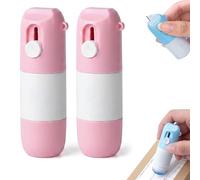 2-In-1 Box Cutter & Thermal Paper Eraser, 2Pcs Thermal Paper Correction Fluid with Unboxing Knife for One Smear Printed Text Covering, Privacy Protection for Labels & Receipts (Pink)