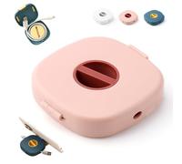 2 in 1 Cable Winder with Phone Stand,Durable Cable Organizer and Charging Stand,Cord Cables Winder Organizer with Phone Stands Rotate,Desktop Organizers for Earphones USB Charging Cables (Pink)