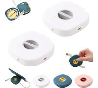 2 In 1 Cable Winder with Phone Stand, Durable Cable Organizer and Charging Stand, for Earphones, USB, and Charging Cables (White*2)