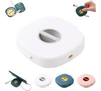 2 In 1 Cable Winder with Phone Stand, Durable Cable Organizer and Charging Stand, for Earphones, USB, and Charging Cables (White)