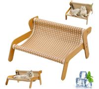 2-in-1 Cat Hammock & Scratcher,Wear-Resistant Sisal Scratching Cat Lounge Chair,Pet Seat Bed for Indoor Cats,Summer Cooling Comfort Sleep Mat,Foldable Space-Saving Cats Furniture (Cool Mat Style)