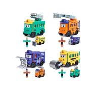 2 in 1 Construction Pull Back Cars Transform to 8 Styles, Great Toddler Boys Toys for Birthday, Christmas, Party Favor Gift