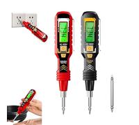 2 in 1 Digital Display Induction Test Pencil, Non-Contact AC Voltage 30-1000V/Contact AC Voltage 11-450V, LED Flashlight, Buzzer Alarm for Live/Null Wire Judgment (Red+Black)