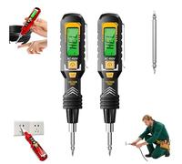 2 in 1 Digital Display Induction Test Pencil, Non-Contact AC Voltage 30-1000V/Contact AC Voltage 11-450V,LEDS digital display plus lighting,for Live/Null Wire Buzzer Alarm (black 2pcs)