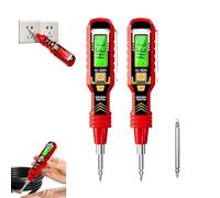 2 in 1 Digital Display Induction Test Pencil, Non-Contact AC Voltage 30-1000V/Contact AC Voltage 11-450V, LED Flashlight, Buzzer Alarm for Live/Null Wire Judgment (Red * 2Pcs)