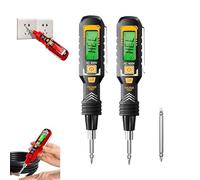 2 in 1 Digital Display Induction Test Pencil, Non-Contact AC Voltage 30-1000V/Contact AC Voltage 11-450V, LED Flashlight, Buzzer Alarm for Live/Null Wire Judgment (Black * 2Pcs)