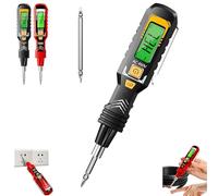 2 in 1 Digital Display Induction Test Pencil, Non-Contact AC Voltage 30-1000V/Contact Voltage 11-450V with LED Digital Voltages Tester Pen,LED Flashlight, for AC/DC Circuit Detection (Black)