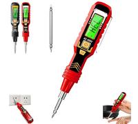 2 in 1 Digital Display Induction Test Pencil, Non-Contact AC Voltage 30-1000V/Contact Voltage 11-450V with LED Digital Voltages Tester Pen,LED Flashlight, for AC/DC Circuit Detection (Red)