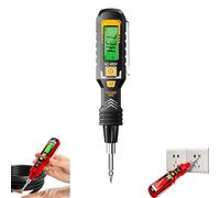 2 in 1 Digital Display Induction Test Pencil,With LED flashlight,Non-Contact AC Voltage 30-1000V/Contact AC Voltage 11-450V,Buzzer alarm can determine live wire/neutral wire (Black)