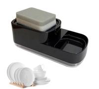 2 In 1 Dish Soap Dispenser with Sponge Holder - PP 23x10x10cm 349g For Kitchen Sink - Leak Proof Drainable Caddy For Soap and Sponge - Organizer Rack