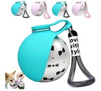 2-in-1 Dog Travel Water Bottle, Dogs Water Bottles for Walking, Portable Dog Water Bottle with Stainless Steel Bottle & Silicone Bowl for Small Dogs, Walking and Hiking (Blue B)