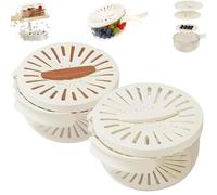 2-in-1 Draining and Preservation Basket, Multifunctional Fruit Cleaner Bowl, Vegetable Washer with Strainer & Lid, Portable Food Storage for Kitchen Sink & Camping Use (Mixed-2Pcs)