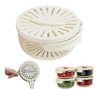 2-in-1 Draining and Preservation Basket, Multifunctional Fruit Washing Bowl with Strainer, Fruit Strainer Container with Lid for Kitchen (White,L)