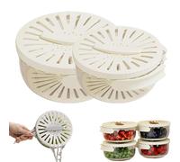 2-in-1 Draining and Preservation Basket, Multifunctional Fruit Washing Bowl with Strainer, Fruit Strainer Container with Lid for Kitchen (White,S+L)