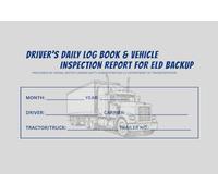 2-in-1 Driver Daily Log Book with Detailed Driver Vehicle Inspection Report & Simplified Recap - Book Format with 45 forms for 45 days, "8.5 x 6".