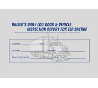 2-in-1 Driver Daily Log Book with Detailed Driver Vehicle Inspection Report & Simplified Recap - Book Format with 45 forms for 45 days, "8.5 x 6", Black and White.
