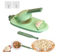 2 In 1 Dumpling Maker, Kitchen Dumpling Making Tool Baking Pastry Manual Artifact For Pressing Dumpling Skin Wrapper Mould Dough Press Maker,Manual Dumpling Maker Mould (Green)