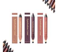 2-in-1 Eyeliner Eyeshadow, Eye Makeup Shadow Liner Smudge-Proof Waterproof, Long-Lasting Smooth Easy To Color Applicator Stick With Built-In Smudge Brush