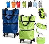 2-In-1 Foldable Shopping Cart,Shopping Trolley on Wheels，C