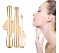 2 In 1 Foundation Anti-Wrinkle Concealer with Built-In Brush, Long Lasting Waterproof High Coverage Matte Liquid Concealer, Double Head Concealer Brush (2#)