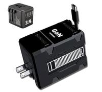 2 in 1 GAN Charger 120w,W&O 2-in-1 GAN 120w Fast Charger,with Multi-Function Conversion Plug,for Lightning Cable or for Fast Chargers USB c,Tablet,Laptops (Black,Conversion Plug)