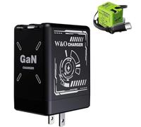 2 in 1 GAN Charger (Type C/L),120w Compatible Fast Retractable Wall,All in One Foldable Plug for iPhone,Retractable Power Adapter,for iPhone, Phone, Tablet (Black)