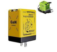 2 in 1 GAN Charger (Type C/L),120w Compatible Fast Retractable Wall,All in One Foldable Plug for iPhone,Retractable Power Adapter,for iPhone, Phone, Tablet (Orange)