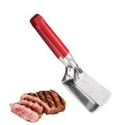 2-in-1 Grilling Tong, Stainless Steel Clamp Spatula, 10x3 Inches Tool with Plates, Heavy Duty Metal Flipping Shovel, Non-Stick Grip with Heat Resistance, BBQ Supplies for Steak and Fish