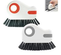 2 in 1 Groove Cleaning Brush, 2025 NewMultifunction Window Track Cleaner Brush, Grout Cleaner Grip Brushes for Windows Sill, Window Seal, Gap, Door Track (Gray+Orange)