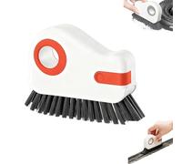 2 in 1 Groove Cleaning Brush,Multifunction Hard Cleaning Brush with Hidden Scraper,Window Track groove Cleanings Brushs for Sliding Door Track, Window Seal, Kitchen Corner, Sink, Fan, Cabinet (Orange)