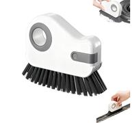 2 in 1 Groove Cleaning Brush,Multifunction Hard Cleaning Brush with Hidden Scraper,Window Track Groove Cleanings Brushs for Sliding Door Track, Window Seal, Kitchen Corner, Sink, Fan, Cabinet (Gray)