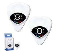 2 In 1 Guitar Tuner and Guitar Pick,Digital Guitar Pick with LED Screen Display,0.6mm Guitar Pick Plectrum with 12 Equal Temperaments Musical Note,Guitar Pick Plectrum,Efficient Tuning (2pcs)