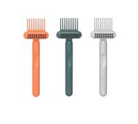 2-in-1 Hair Brush Cleaner Set - Ergonomic Comb Hair Remover Tool, Compact & Practical for Effective Brush Maintenance (#Green, Orange, Grey, 3PCS)