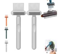 2 In 1 Hair Brush Cleaning Tool, 2025 New Comb Cleaning Brush, Portable Hairbrush Cleaner Tool Rake, Cleaning Tool Home and Salon Use (White*2)