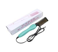 2 In 1 Hair Straightener Brush Professional Hot Comb Straightener For Wigs Hair Curler Straightener Comb Styling Tools Para principiantes(Groen)