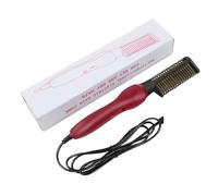 2 In 1 Hair Straightener Brush Professional Hot Comb Straightener For Wigs Hair Curler Straightener Comb Styling Tools Durabilidad, Eficiencia(Rot)