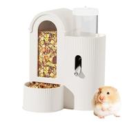 2 in 1 Hamster Eats Water Dispenser, Automatic Bunny Feeder with Leak-Proof Bottle, Large Capacity Guinea Pig & Small Animal Feeder for Cages, Convenient Pet Feeding Station