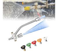 2-in-1 High-Pressure Car Washer Nozzle Accessories, Foam Cannon for Pressure Washer, Dual Connectors with 1/4" Quick Connect, with 5 Sprayer Nozzles for Car Wash, Patio Cleaning (Set-A)